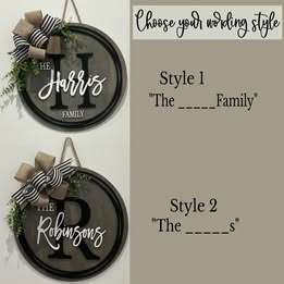Personalized Family Name 3D Wood Door Hanger Sign