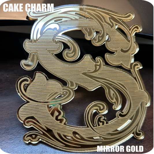 Personalized Vintage Monogram Cake Charm Initial in Victorian Filigree