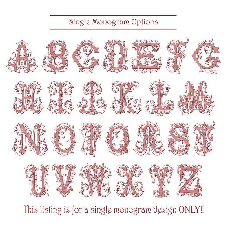 Personalized Vintage Monogram Cake Charm Initial in Victorian Filigree