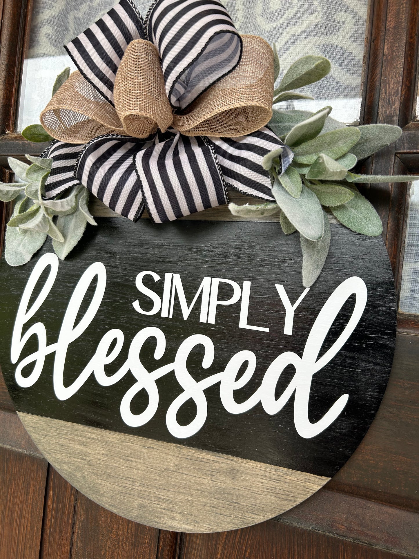 “Simply Blessed” 3D Wood Door Hanger Sign