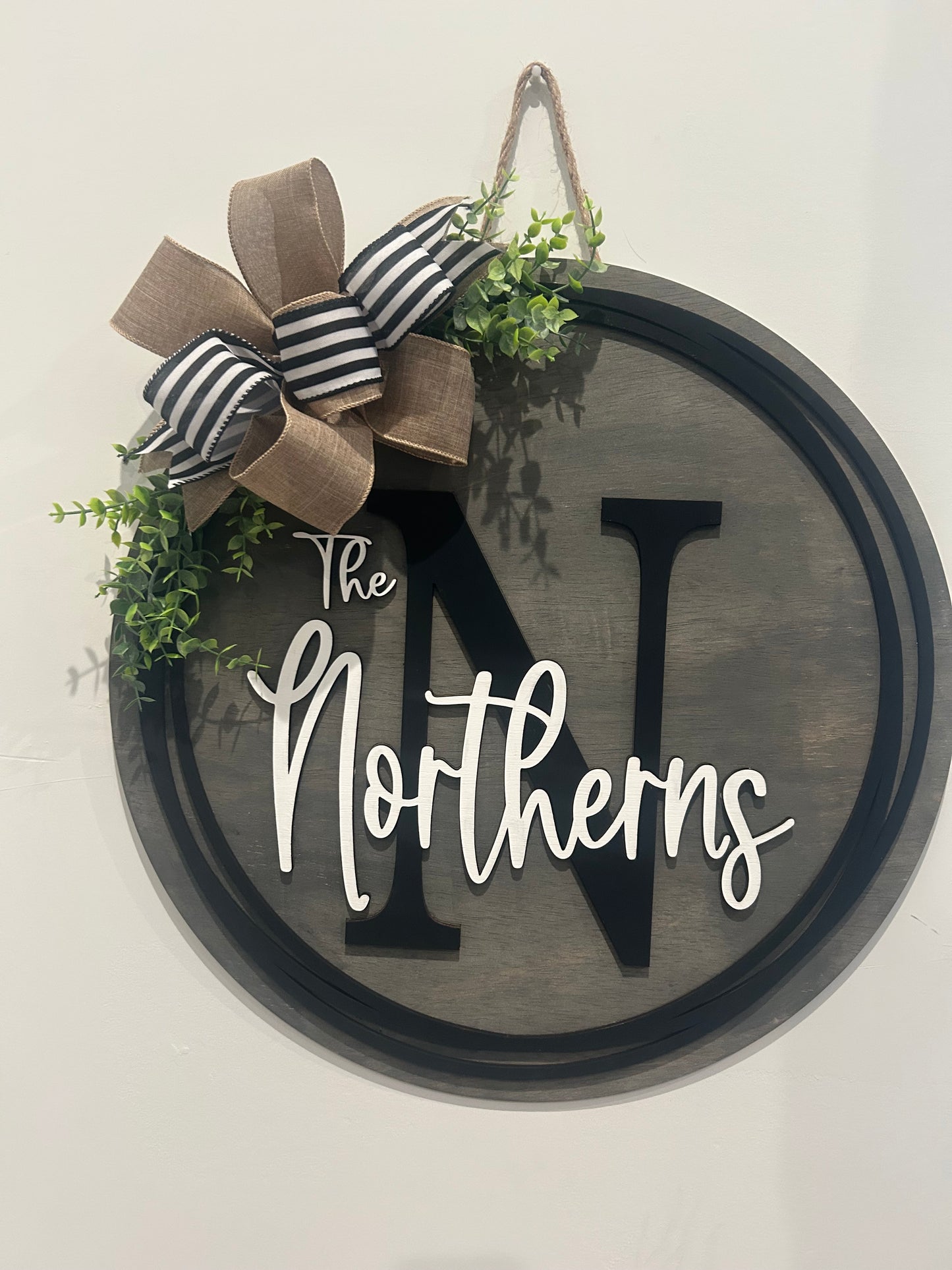Personalized Family Name 3D Wood Door Hanger Sign