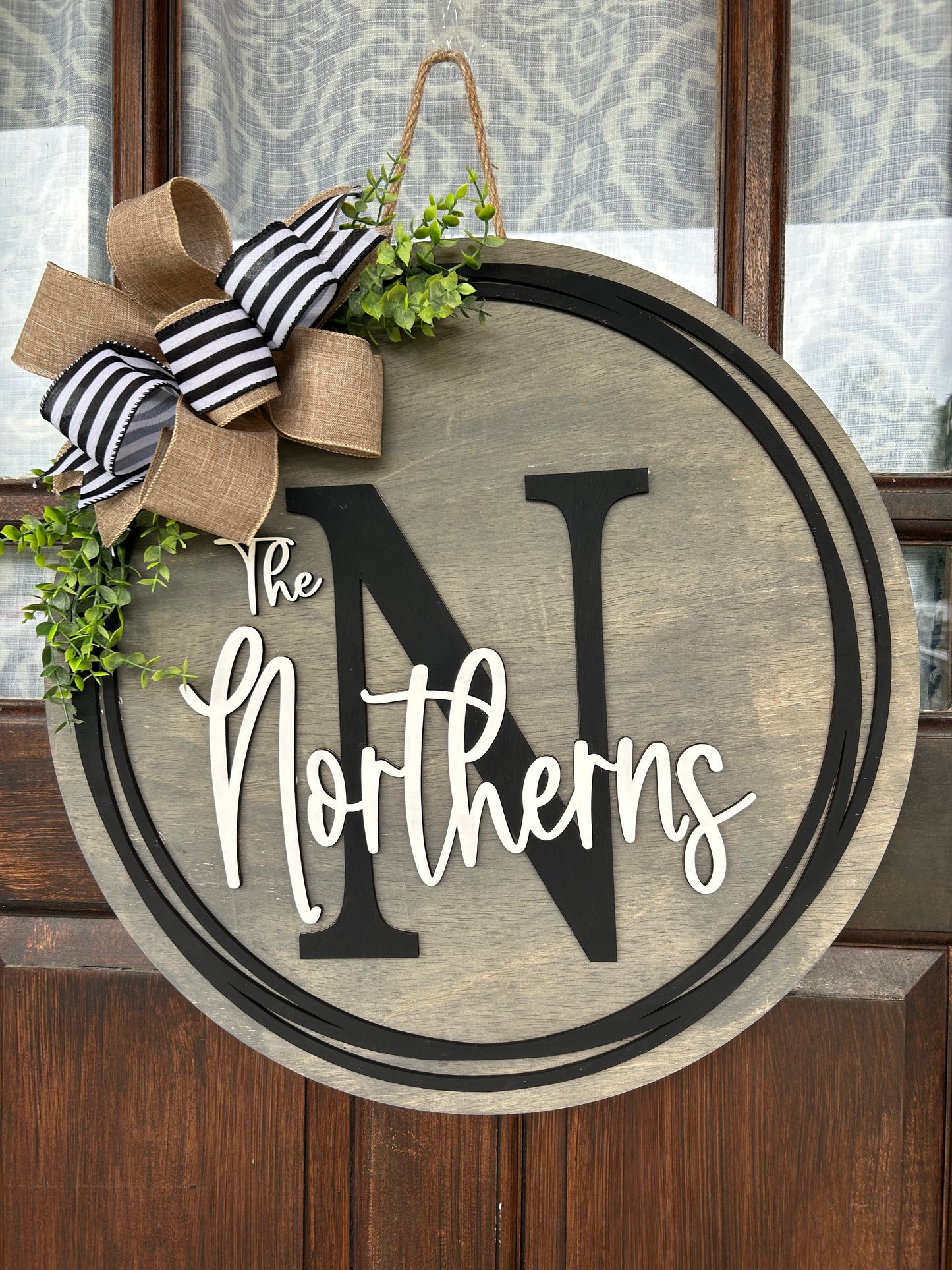 Personalized Family Name 3D Wood Door Hanger Sign