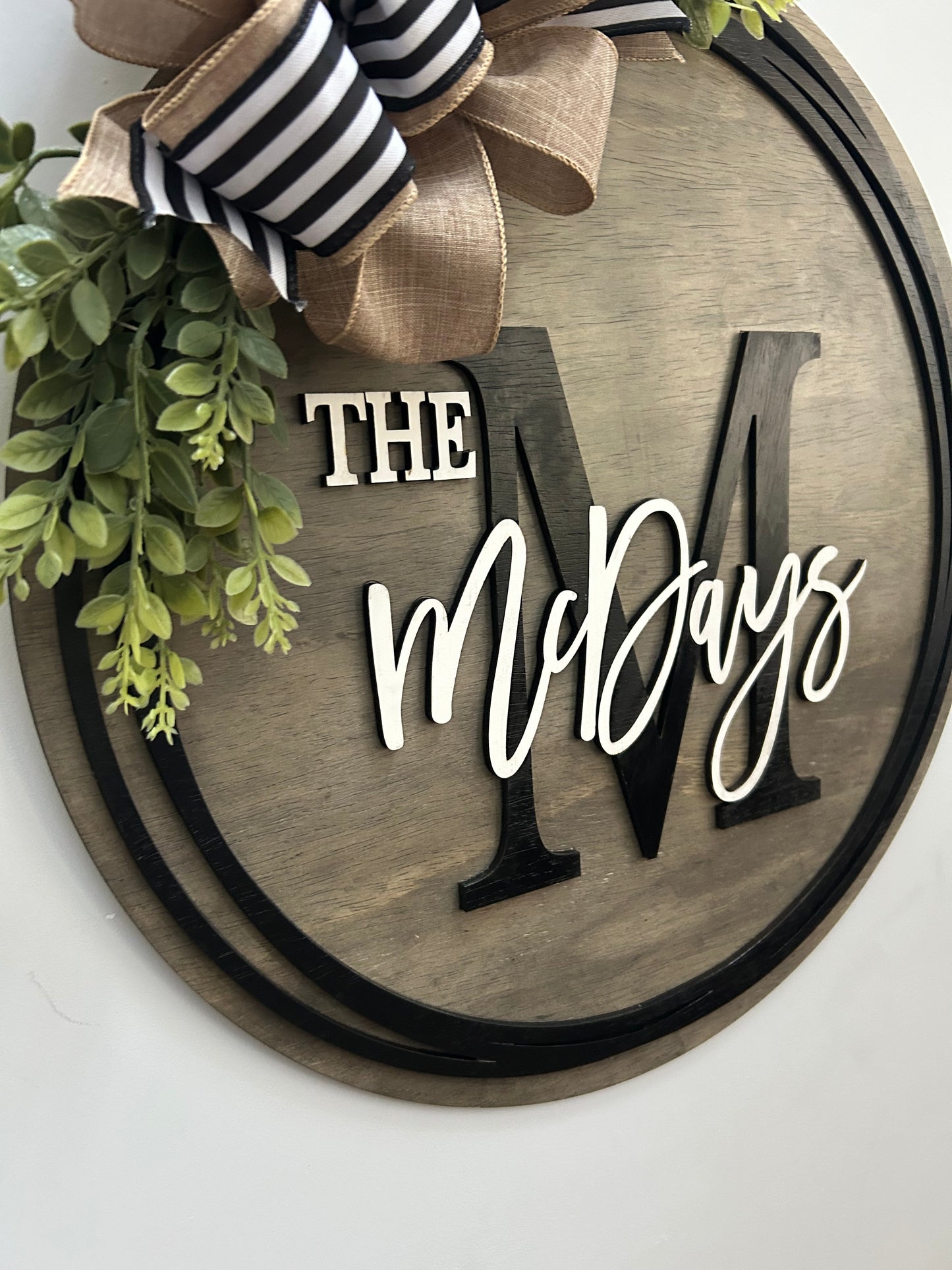 Personalized Family Name 3D Wood Door Hanger Sign