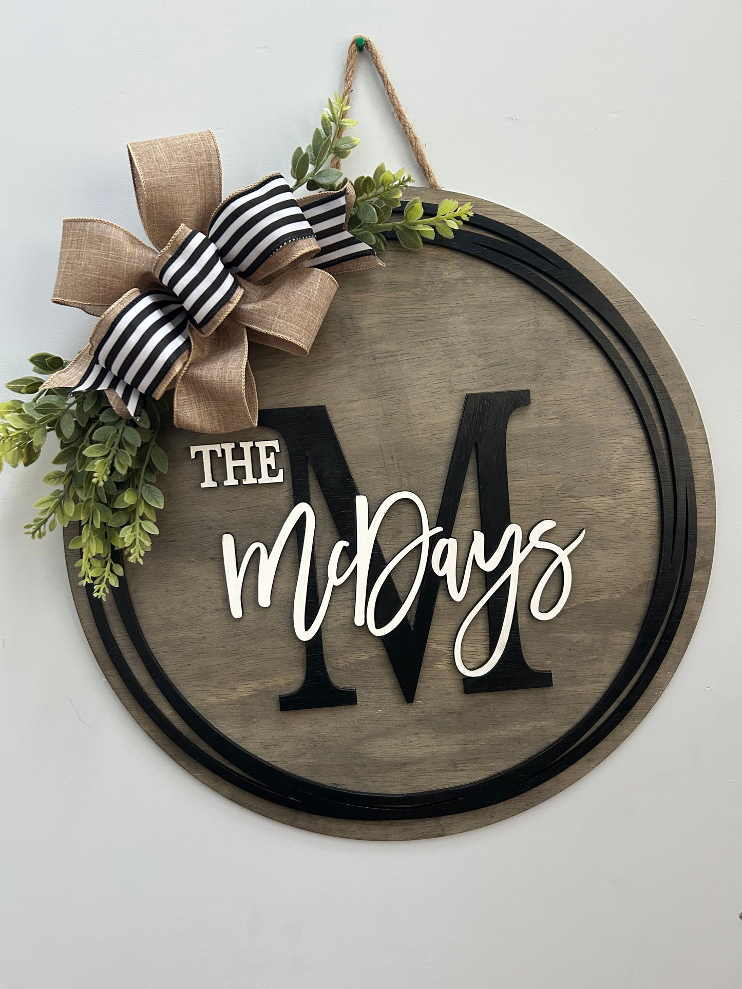 Personalized Family Name 3D Wood Door Hanger Sign