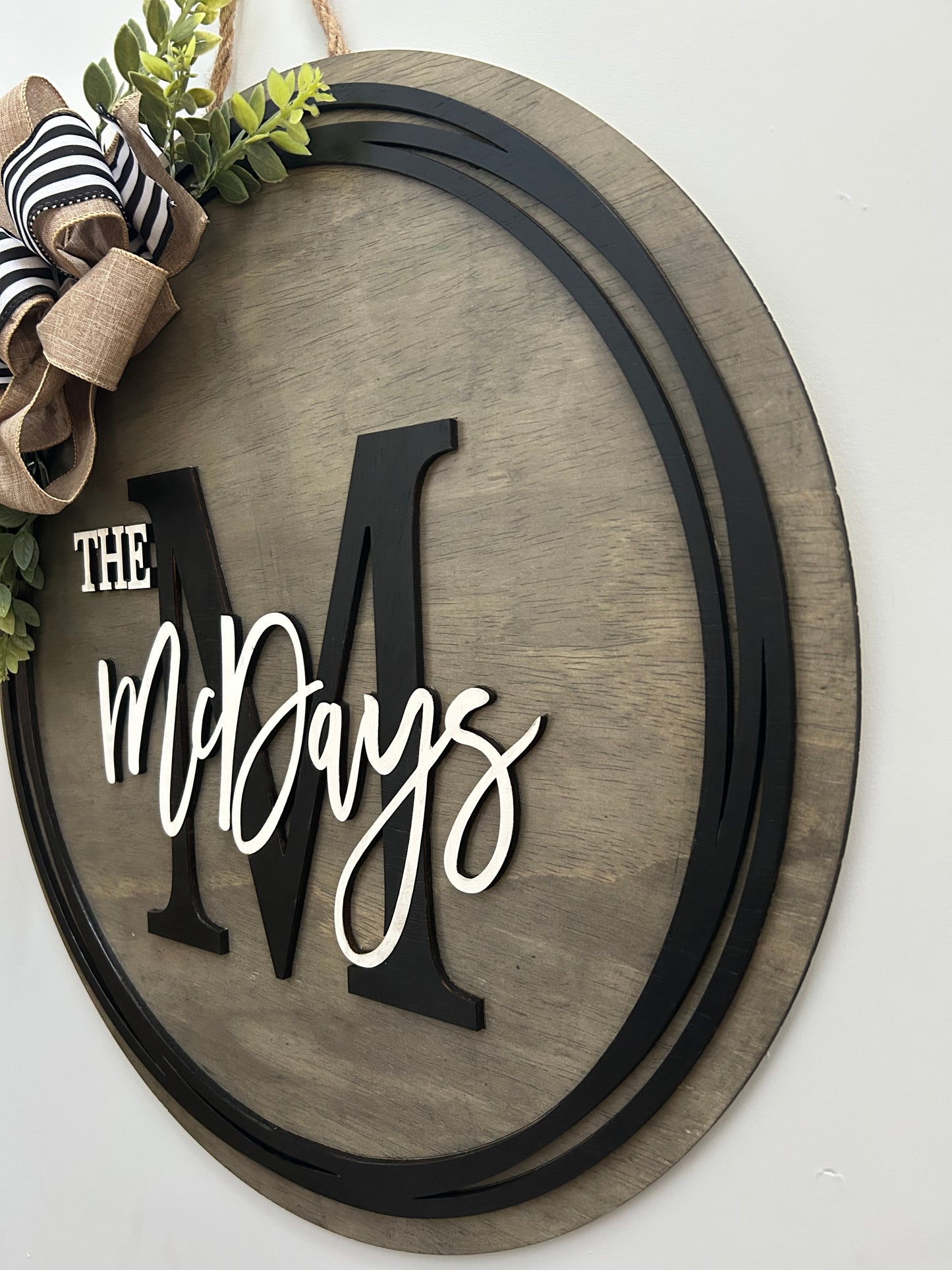 Personalized Family Name 3D Wood Door Hanger Sign