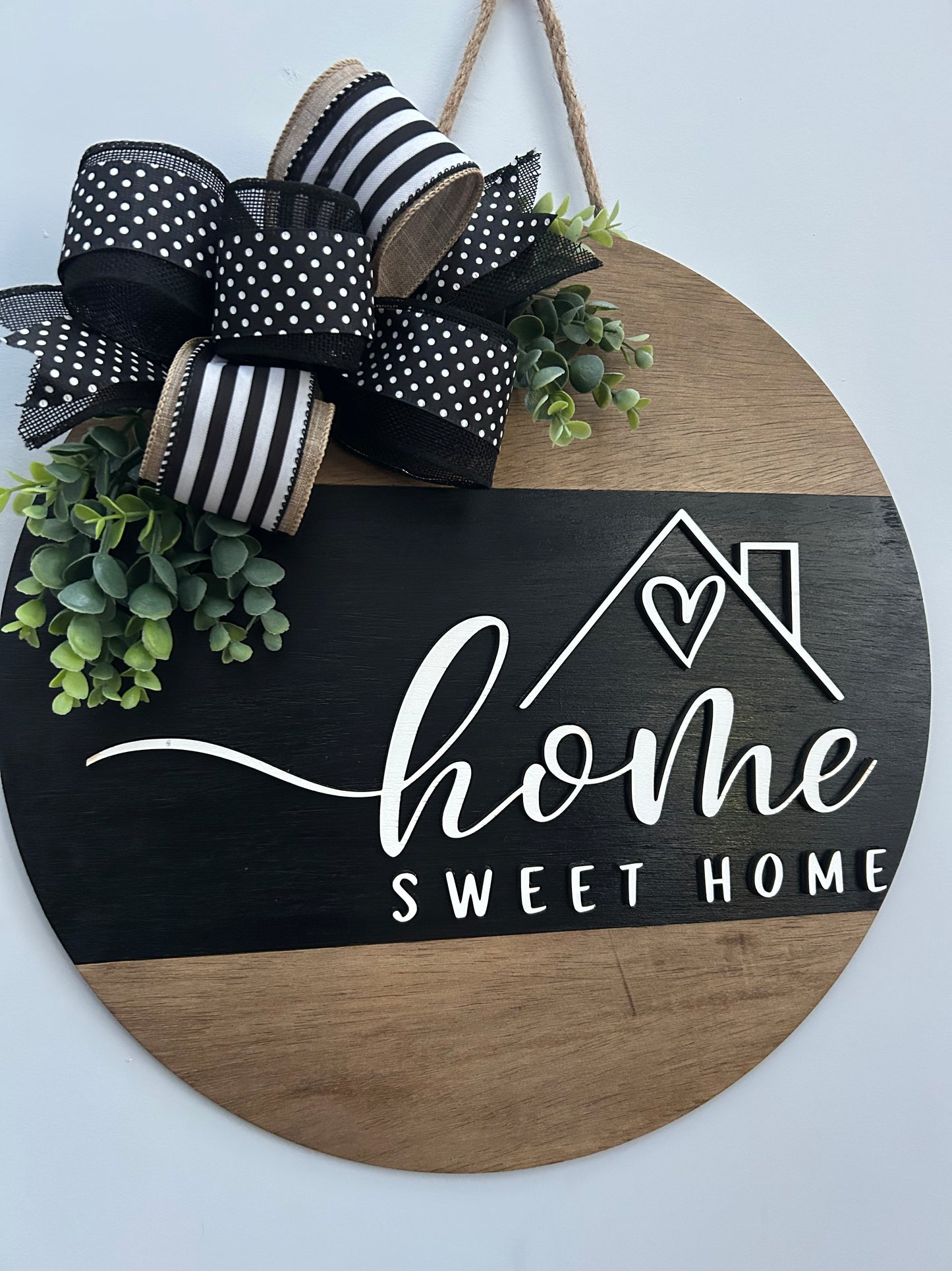 "Home Sweet Home" 3D Wood Door Hanger Sign