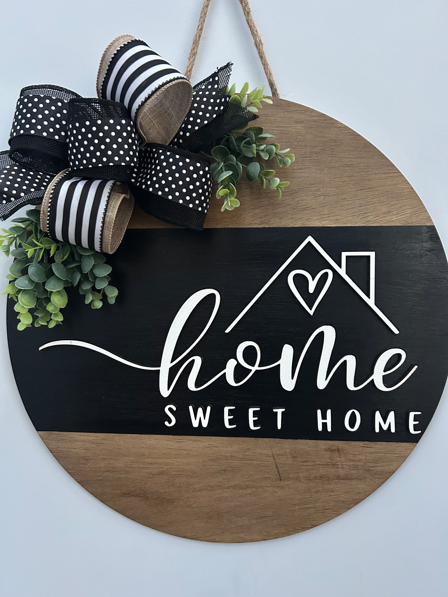 "Home Sweet Home" 3D Wood Door Hanger Sign
