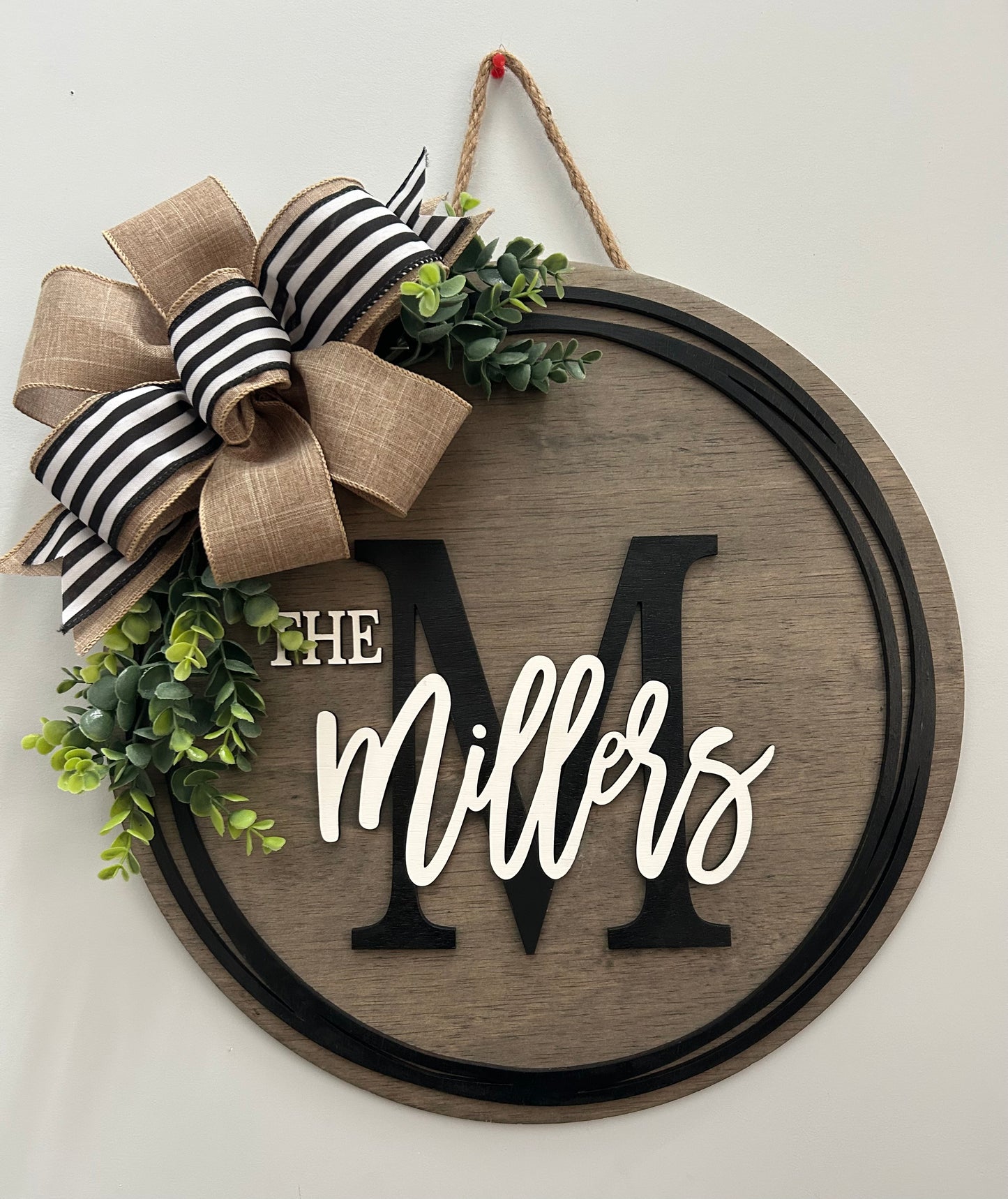 Personalized Family Name 3D Wood Door Hanger Sign