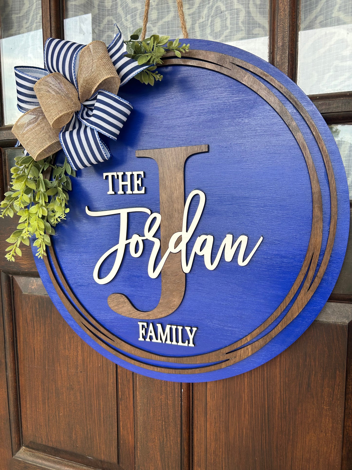 Personalized Family Name 3D Wood Door Hanger Sign