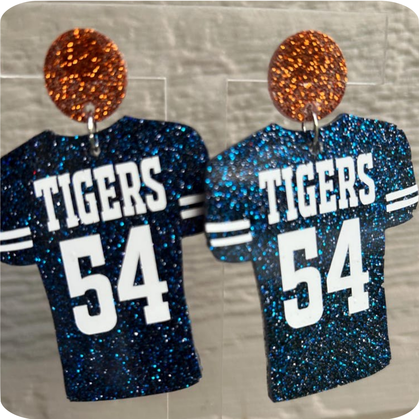 Personalized Football Jersey Number Earrings- Customize with your name, number and colors