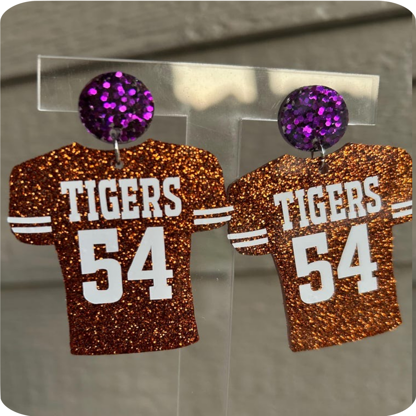 Personalized Football Jersey Number Earrings- Customize with your name, number and colors