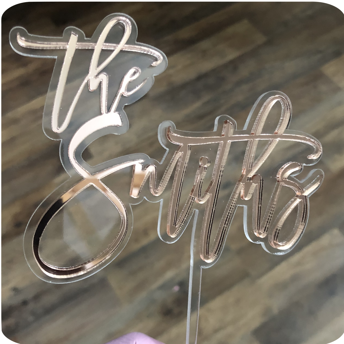 Personalized Double Layer Last Name Wedding Cake Topper