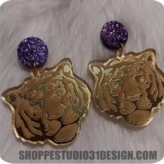 Personalized Mascot GAME DAY Earrings- Customize with your mascot and colors